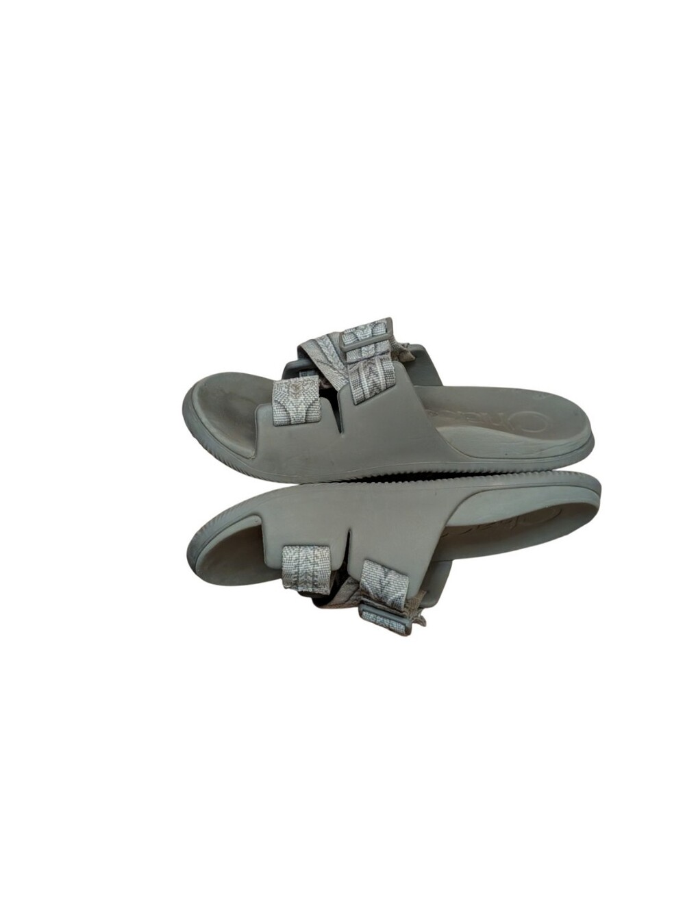 Chaco Chillos Slide Sandals Grey Patterned Straps Slip On Shoes women's size 6 - Picture 5 of 9